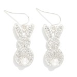 Wholesale pave Rhinestone Easter Bunny Drop Earrings L