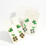 Wholesale set Three St Patrick s Day Stud Earrings L