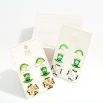 Wholesale set Three St Patrick s Day Stud Earrings L