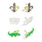 Wholesale set Three St Patrick s Day Stud Earrings L