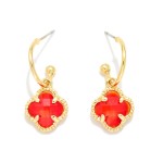 Wholesale metal Half Hoop Earrings Glass Crystal Dangle Detail L