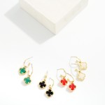 Wholesale metal Half Hoop Earrings Glass Crystal Dangle Detail L