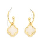 Wholesale metal Half Hoop Earrings Glass Crystal Dangle Detail L