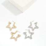Wholesale pave Rhinestone Star Hoop Earrings L