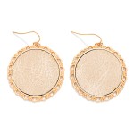 Wholesale leather Circle Drop Earrings Metal Eyelet Edge L