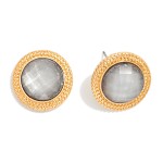 Wholesale metallic Acetate Drop Earrings Metal Border L