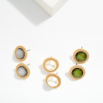 Wholesale metallic Acetate Drop Earrings Metal Border L