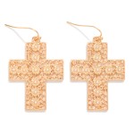 Wholesale filigree Studded Cross Drop Earrings L