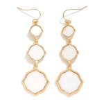Wholesale linked Pearlescent Quatrefoil Drop Earrings L