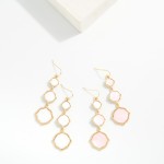 Wholesale linked Pearlescent Quatrefoil Drop Earrings L