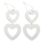 Linked Matte Metal Heart Drop Earrings 

- Approximately 2" L