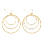 Wholesale layered Textured Hoop Drop Earrings L