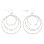 Wholesale layered Textured Hoop Drop Earrings L