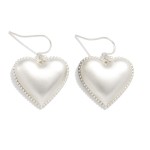 Wholesale puffy Metal Heart Earrings Studded Edge Detail L