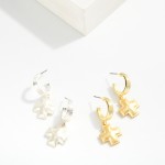 Wholesale metal Half Hoop Earrings Cross Dangle Detail L