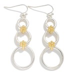 Wholesale linked Metal Cirlce Drop Earrings Ball Clusters L