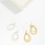 Wholesale layered Metal Teardrop Drop Earrings L