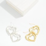 Wholesale layered Hammered Metal Hearts Drop Earrings L