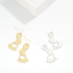 Wholesale hammered Metal Easter Bunny Drop Earrings L