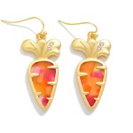 Wholesale marble Aceteat Carrot Drop Earrings Rhinstone Detail L
