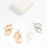 Wholesale hammered Metal Nesting Teardrop Drop Earrings L