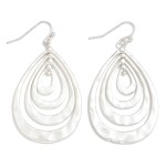 Wholesale hammered Metal Nesting Teardrop Drop Earrings L