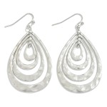 Wholesale hammered Metal Nesting Teardrop Drop Earrings L
