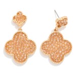 Wholesale linked Metal Clover Faceted Bead Drop Earrings L