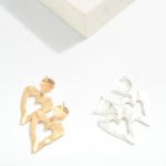 Wholesale hammered Metal Heart Post Drop Earrings L