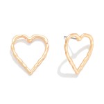 Wholesale hammered Metal Heart Post Drop Earrings L