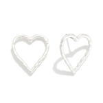 Wholesale hammered Metal Heart Post Drop Earrings L