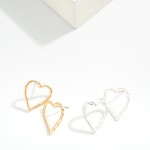 Wholesale hammered Metal Heart Post Drop Earrings L