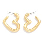 Wholesale hammered Metal Heart Hoop Earrings D