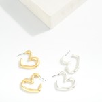 Wholesale hammered Metal Heart Hoop Earrings D