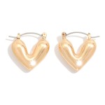 Wholesale metal Puffy Heart Drop Earrings L