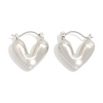 Wholesale metal Puffy Heart Drop Earrings L