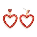 Wholesale glitter Acetate Heart Post Drop Earrings L