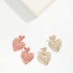 Wholesale linked Pave Rhinestone Heart Post Drop Earrings L