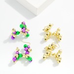 Wholesale mardi Gras Beaded Balloon Dog Earring L