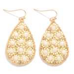Wholesale beaded Flower Teardrop Earrings L
