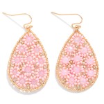Wholesale beaded Flower Teardrop Earrings L