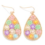 Wholesale beaded Flower Teardrop Earrings L