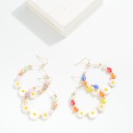 Wholesale metal Wire Hoop Earrings Faceted Beads Flowers Pearls L