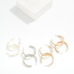 Wholesale metal Hoop Earrings Metal Stud Detail D