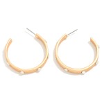 Wholesale metal Hoop Earrings Metal Stud Detail D