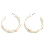 Wholesale metal Hoop Earrings Metal Stud Detail D