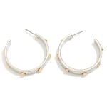 Wholesale metal Hoop Earrings Metal Stud Detail D