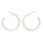 Wholesale metal Beaded Hoop Earrings D