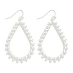 Wholesale metal Teardrop Studded Pearls Drop Earrings L