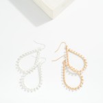 Wholesale metal Teardrop Studded Pearls Drop Earrings L